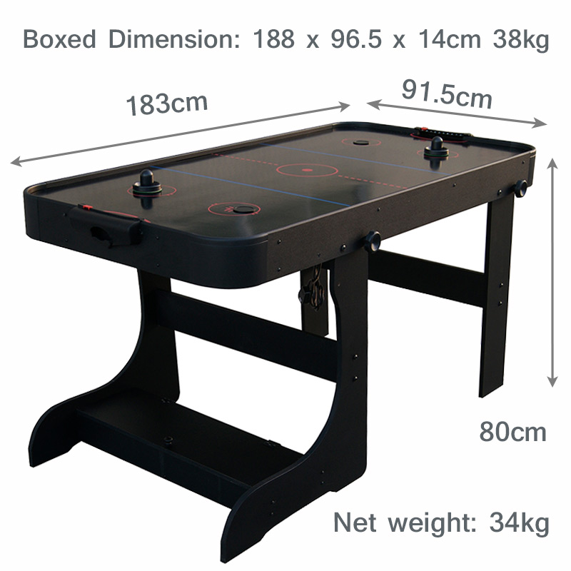 Black 6ft Foldable Air Hockey Table