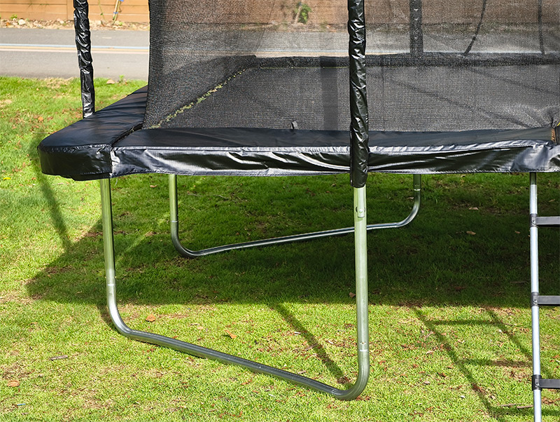 7x 9ft Rectangular Trampoline with Safety Enclosure Black FREE Ladder & Basketball Game