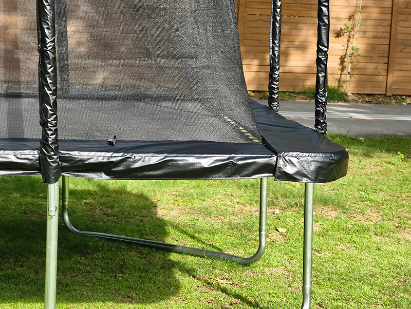 10x12ft Rectangular Trampoline with Safety Enclosure Black FREE Ladder & Basketball Game