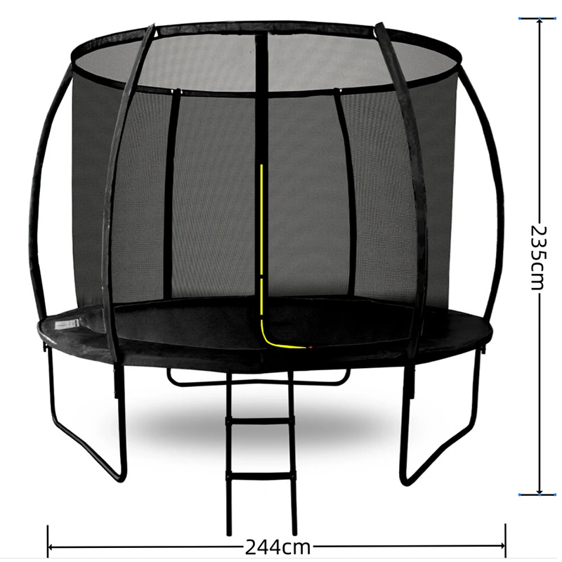 Air League Amigo 8ft Powder Coated Trampoline with Enclosure and Basketball Free Shoe Tidy & Ladder - Image 2