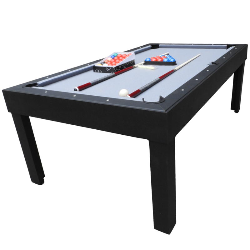 Walker & Simpson Vegas Deluxe 7ft Slate Pool Table with Dining Top -Black-Grey