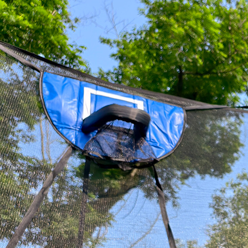 Big Air Bounce 5x7ft Rectangular Trampoline with Safety Enclosure Grey FREE Ladder & Basketball Game - Image 7