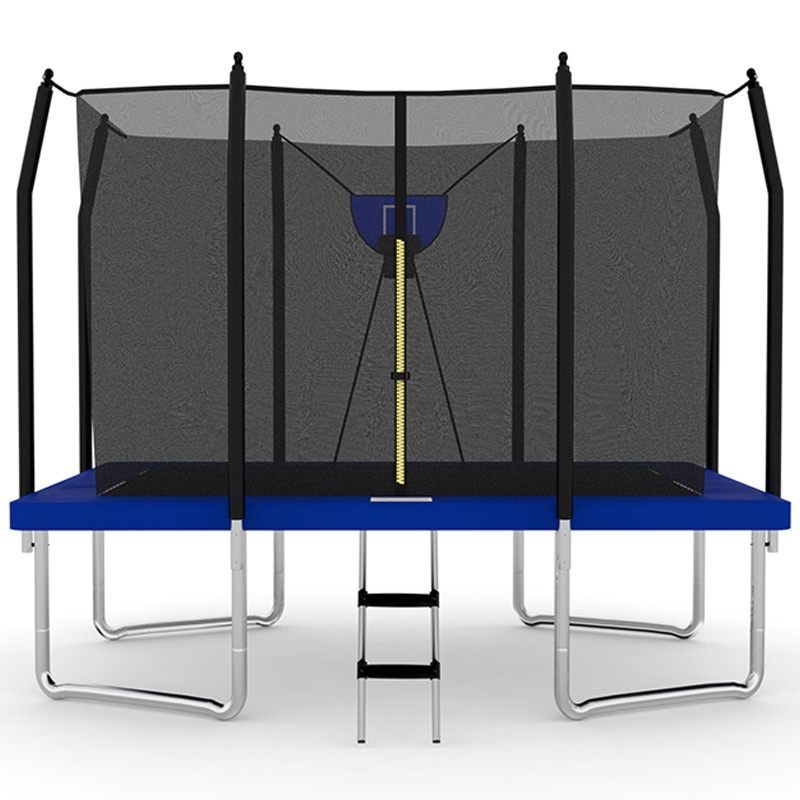 Big Air Bounce 7x 9ft Rectangular Trampoline with Safety Enclosure Blue FREE Ladder & Basketball Game