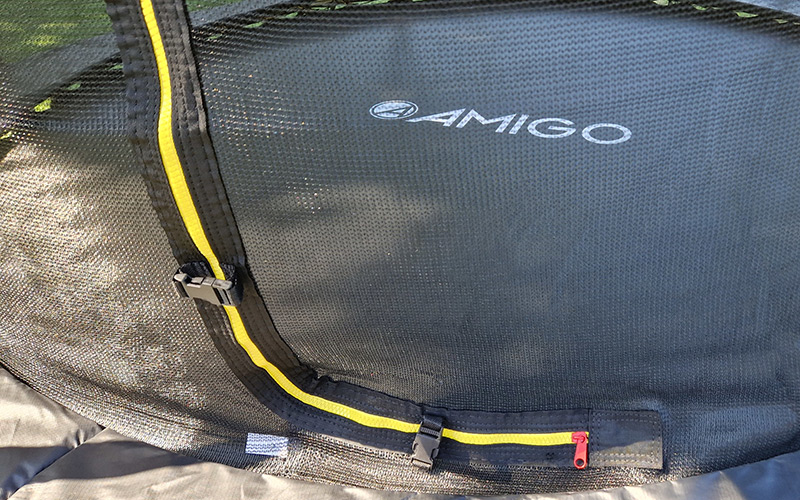 Air League Amigo 8ft Powder Coated Trampoline with Enclosure and Basketball Free Shoe Tidy & Ladder - Image 4
