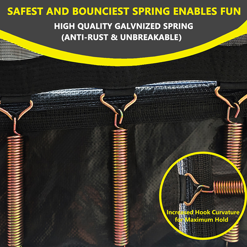 Big Air Bounce 8x12ft Rectangular Trampoline with Safety Enclosure Grey FREE Ladder & Basketball Game - Image 4