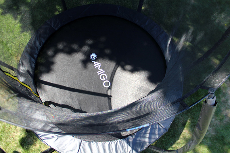 Air League Amigo 8ft Trampoline with Enclosure and Basketball Free Shoe Tidy & Ladder – Blue - Image 11